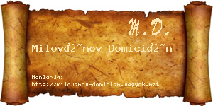 Milovánov Domicián névjegykártya